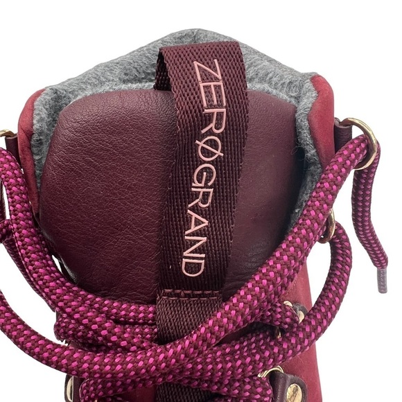 Cole Haan Zerogrand Women's Burgundy Croc Print Hiker Waterproof Boots Size 8 - Picture 2 of 8